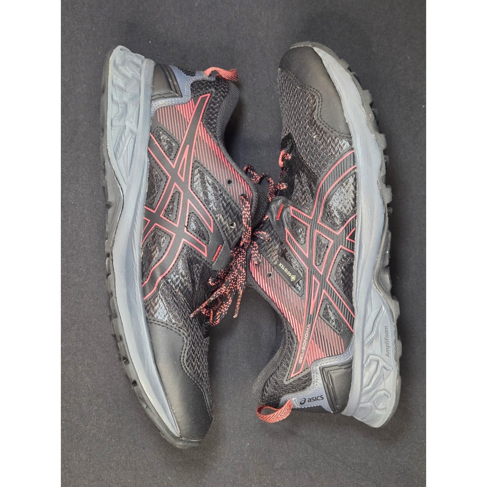 Asics Gel-Sonoma 6 GTX Mens Trail Running Shoes Black Red Gore-Tex 1012A567 9.5